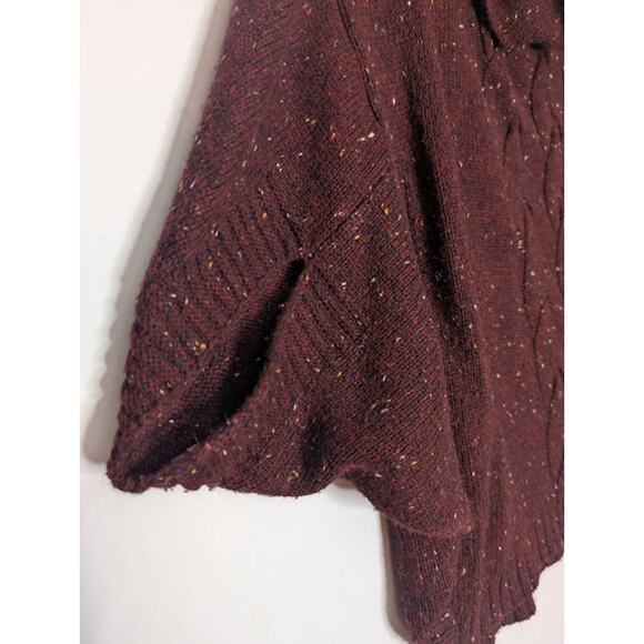 ANA A NEW APPROACH Wine cowl neck knit poncho sweater size 1X BohoWestern - Picture 7 of 11